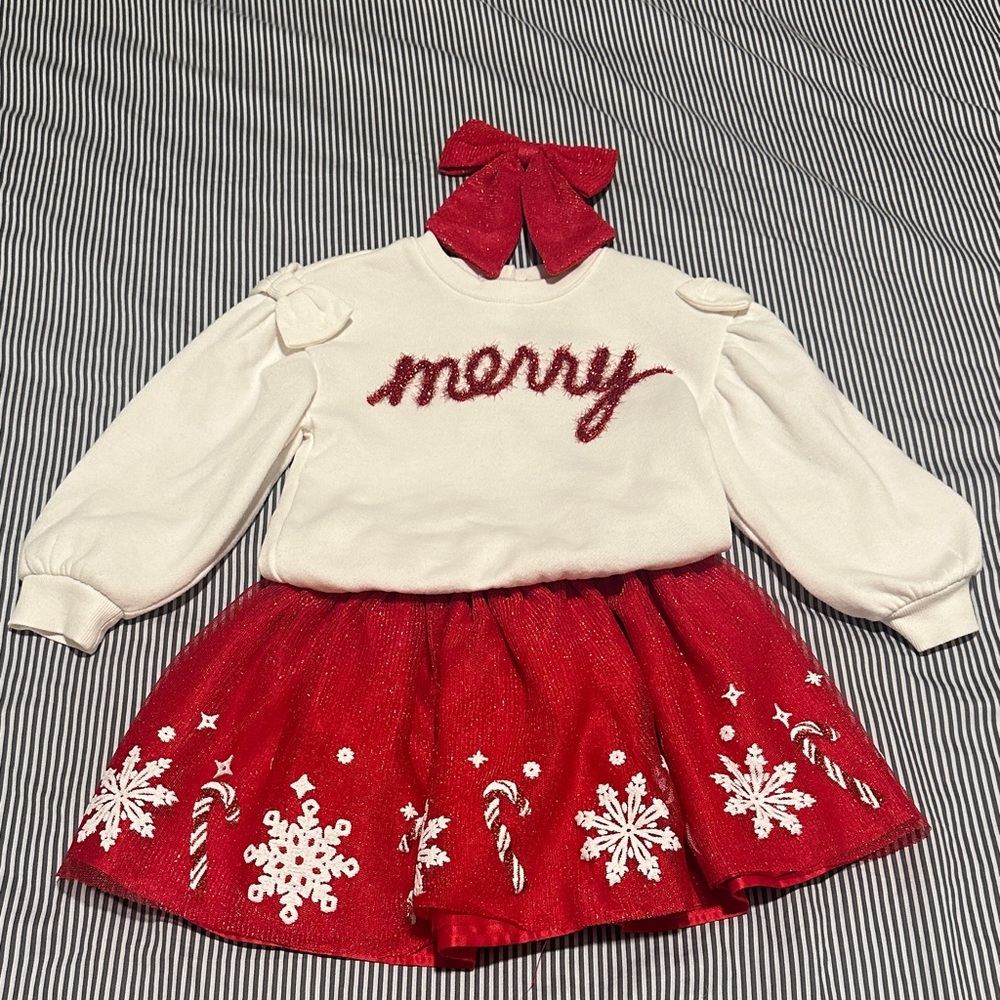 Cynthia Rowley Red and White Kids Matching Set with matching bow